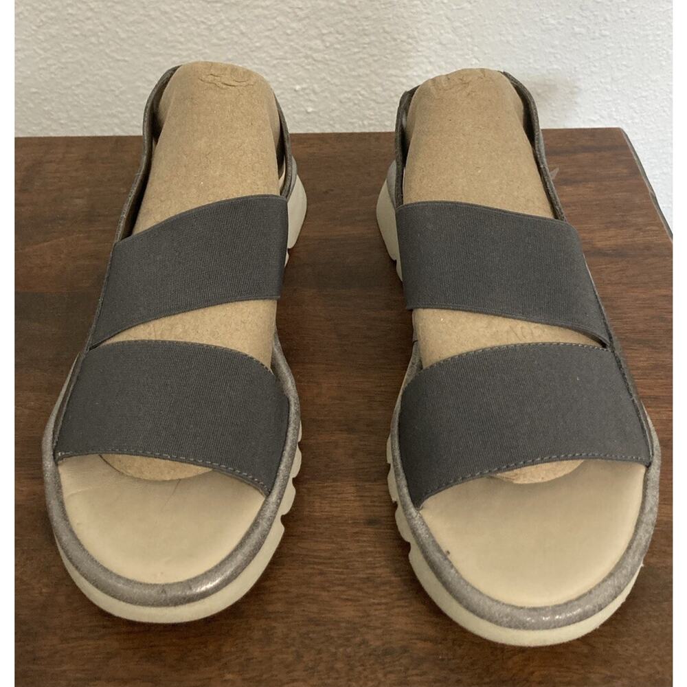 The Flexx Sandals Leather Stretch Back-Strap Gray Women’s Size 6.5 Comfort
